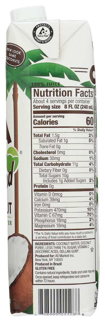 Vita Coco Coconut Water, 33.8 Fl Oz | Pressed | Pack of 5