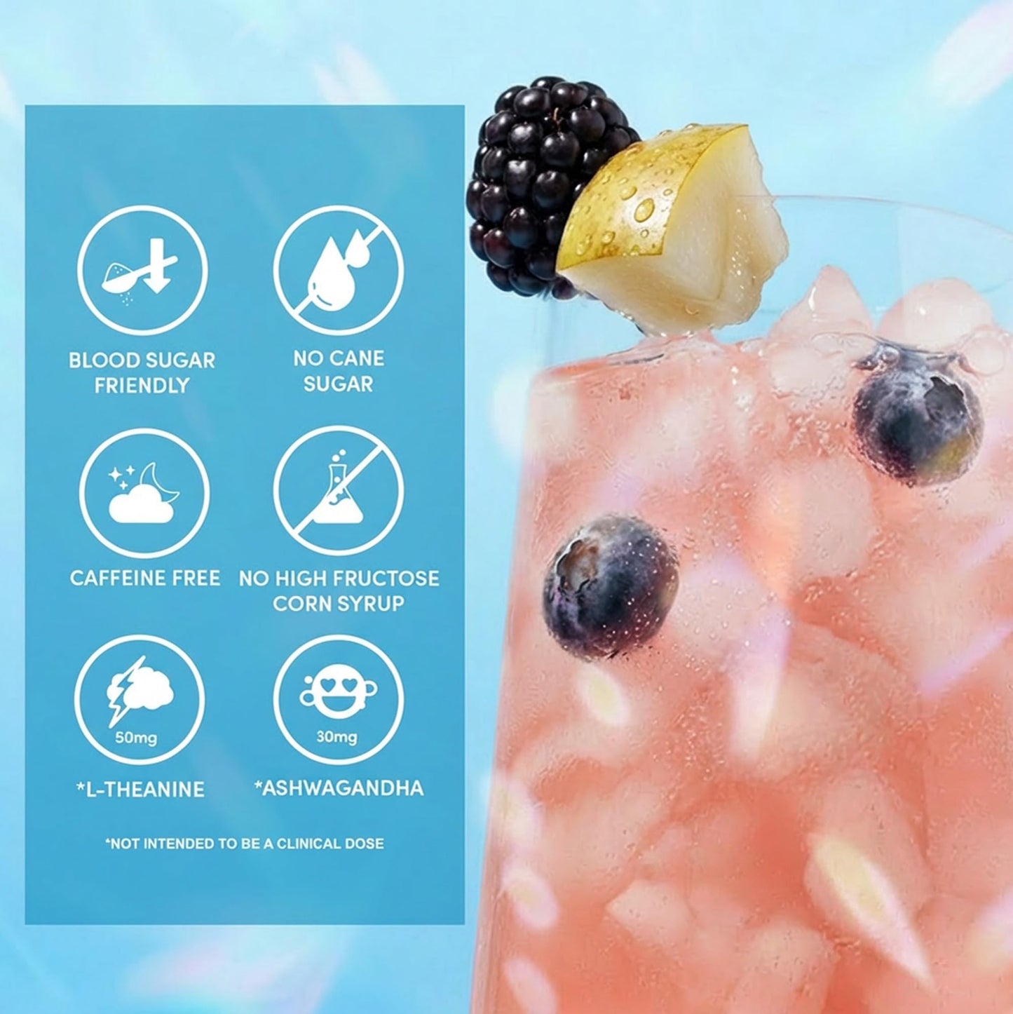 PERFY Caffeine Free Dr. Perfy Soda | Made With Real Fruit Juice - Low Sugar Nootropic Drink with L-Theanine + Ashwagandha | Calming Adaptogen Mocktail | Keto + GLP-1 Friendly | Sweetened with Stevia & Monk Fruit | (12-Pack Healthy Functional Soda...