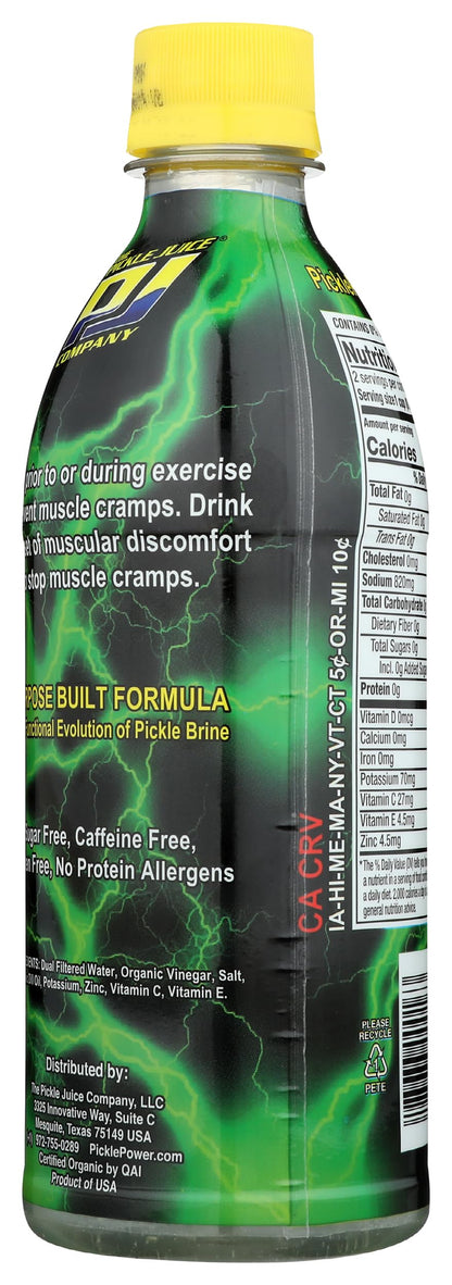Pickle Juice Sport Bottle, USDA Organic, 16 Ounces (Pack Of 12)