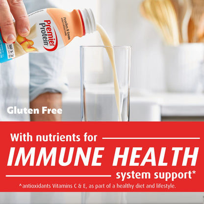 Premier Protein Shake Root Beer Float & Peaches Cream 30g Protein 1g Sugar 24 Vitamins Minerals 12 Pack Bundle