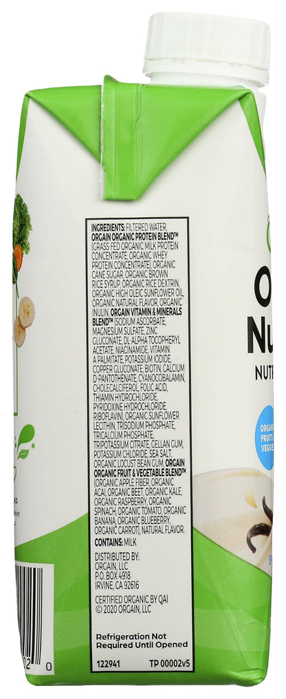 Orgain, Nutri Shake Sweet Vanilla Bean Organic, 11 Fl Oz
