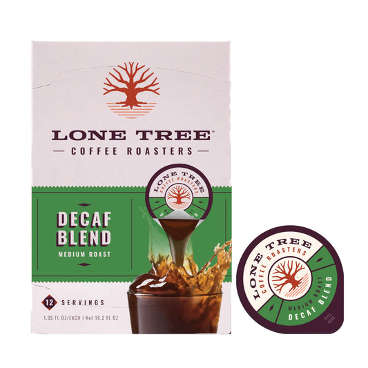 Lone Tree Single-Serve Coffee Pods – Premium 100% Arabica Liquid Concentrate – Smooth & Bold Decaf – 12 Pods – Ready Hot or Iced