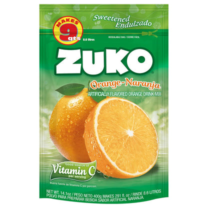 Zuko Orange Instant Powder Drink Family Pack, 14.1 oz, Pack of 6