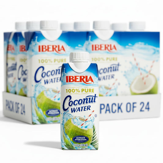 Iberia All Natural Coconut Water 11.1 fl oz (330ml) | 100% Pure Coconut Water | No Added Sugar or Preservatives | Refreshing Hydration Drink | Pack of 24