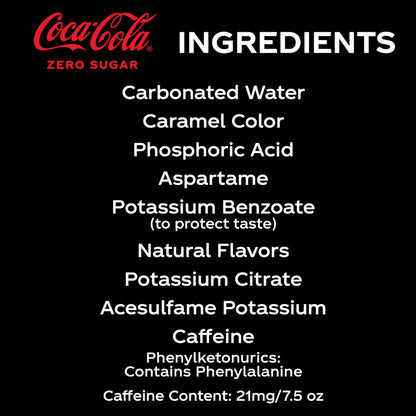 Coke Zero Sugar Mini-Can 7.5 fl oz, 6 Pack (Package May Vary)
