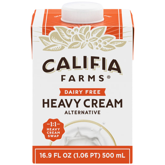 Califia Farms - Heavy Whip Cream Dairy Free Substitute 16.9 Oz, Soy Free, Plant Based, Vegan, Non GMO, Sugar Free, Heavy Whipping Cream