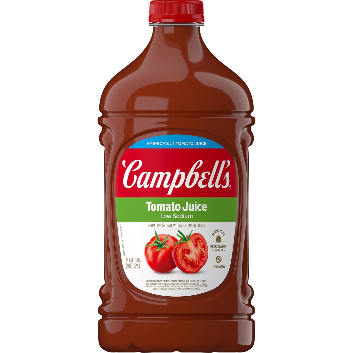 Campbell's Low Sodium 100% Tomato Juice, 64 fl oz Bottle
