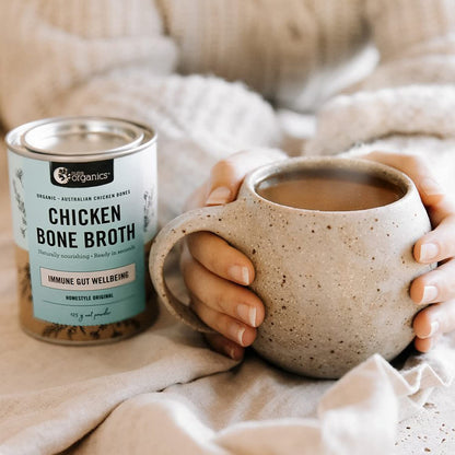 Nutra Organics Chicken Bone Broth Soup - Homestyle Original Flavor Chicken Stock Concentrate For Immune Wellbeing, Gut Health and Cooking (3.5oz)