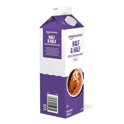 Amazon Grocery, Half & Half, Ultra Pasteurized, 32 Fl Oz