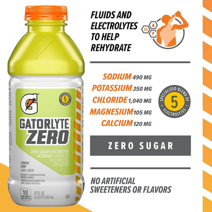 Gatorlyte Zero Lemon Lime 20oz
