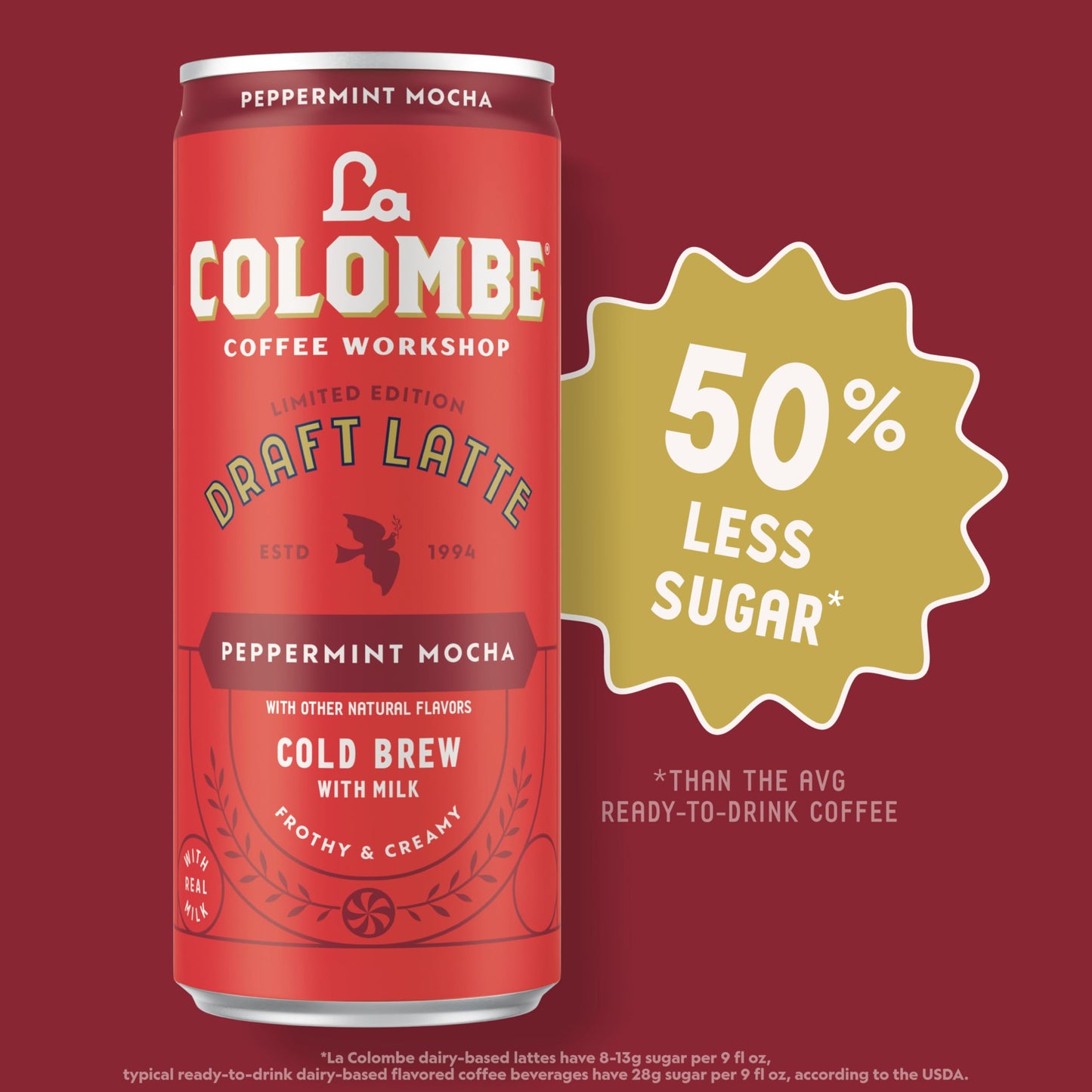 La Colombe Peppermint Mocha Draft Latte - 9 Fluid Ounce, 4 Count - Cold-Pressed Espresso And Frothed Milk + Peppermint And Dark Chocolate - Made With Real Ingredients - Grab And Go Coffee
