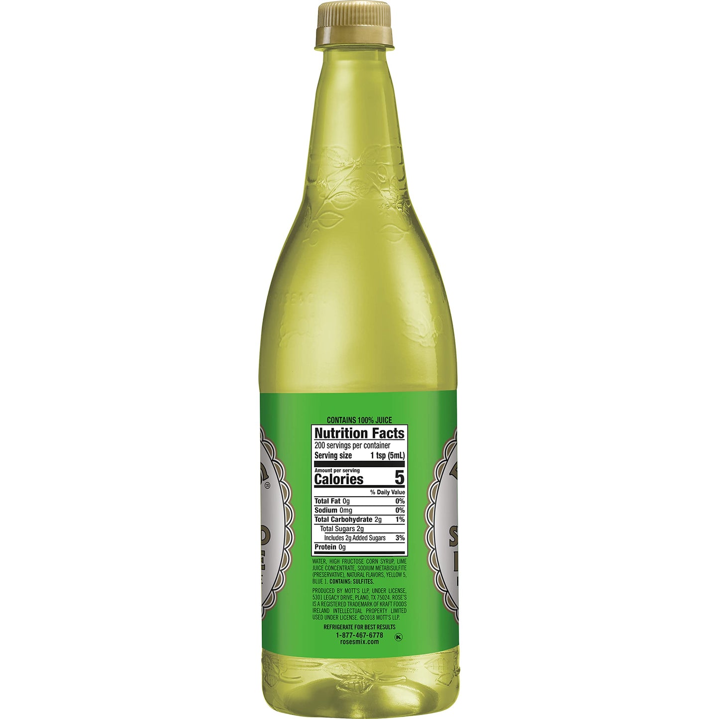 Rose's Sweetened Lime Juice, 1 L bottle (Pack of 12), Made with Real Lime Juice, Mixer to Add to Cocktails and Non-Alchoholic Drinks, Trusted by Bartenders