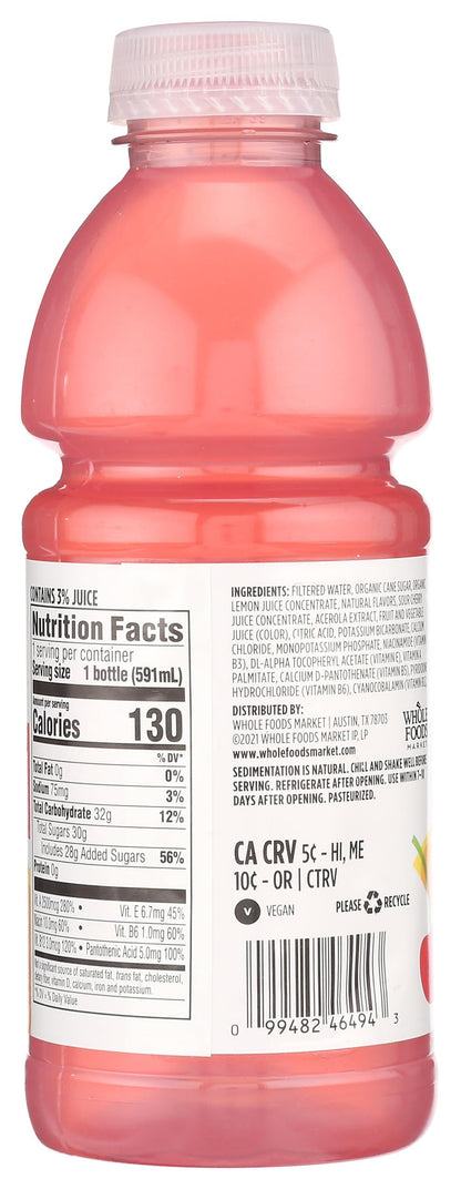 365 by Whole Foods Market, Nutrient Enhanced Water, Pink Lemonade + B Vitamins, 20 Fl Oz