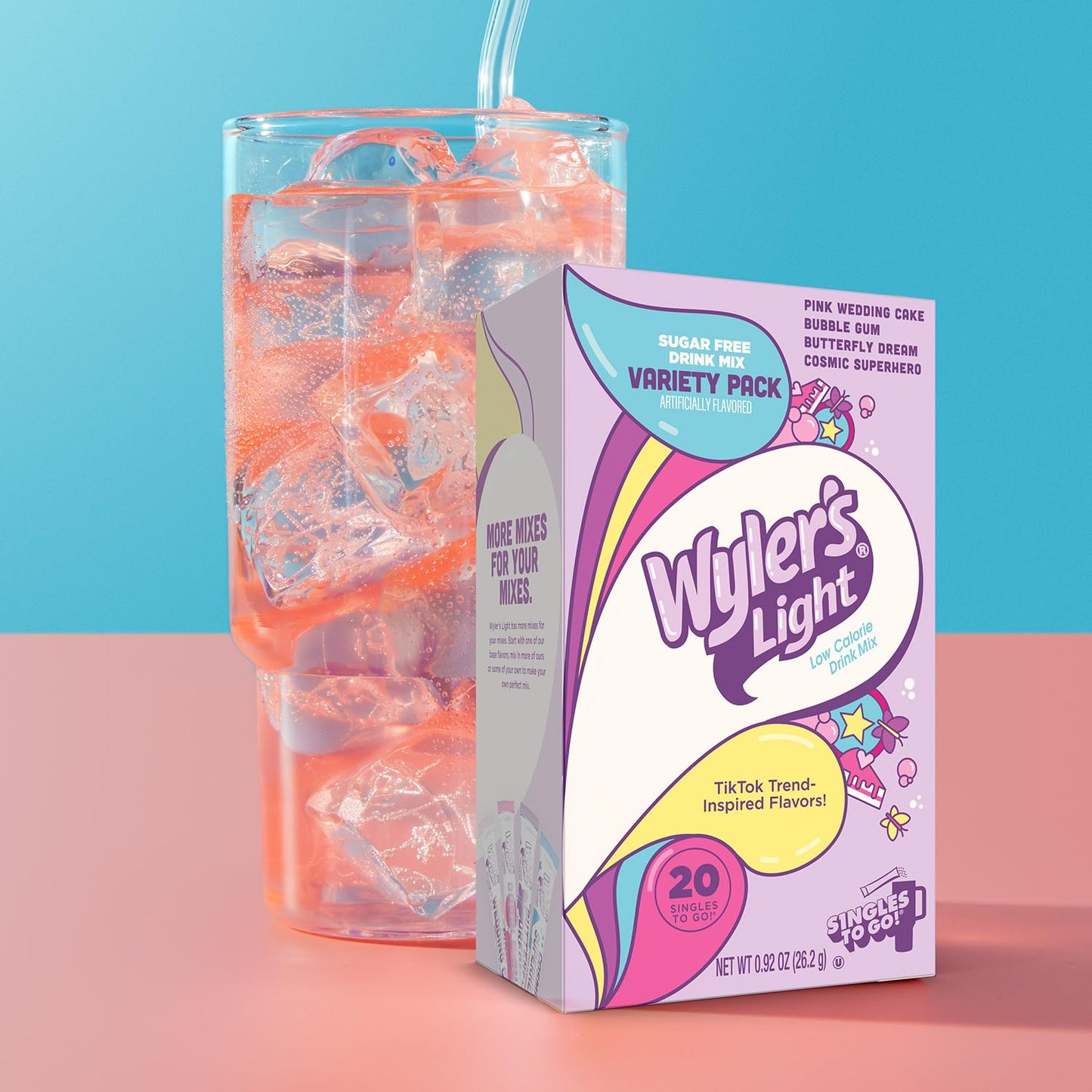 Wyler’s Light Watertok V2 Drink Mix Bundle – Fun Flavors & Base Flavors 2-Pack (40 Sticks Total) – Sugar-Free, Low Calorie Singles to Go for #Watertok Creations