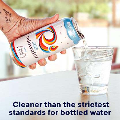 Richard's Rainwater Still Canned Water, 100% Rain, Naturally Purified Drinking Water (16 fl oz Aluminum Cans, Pack of 12)