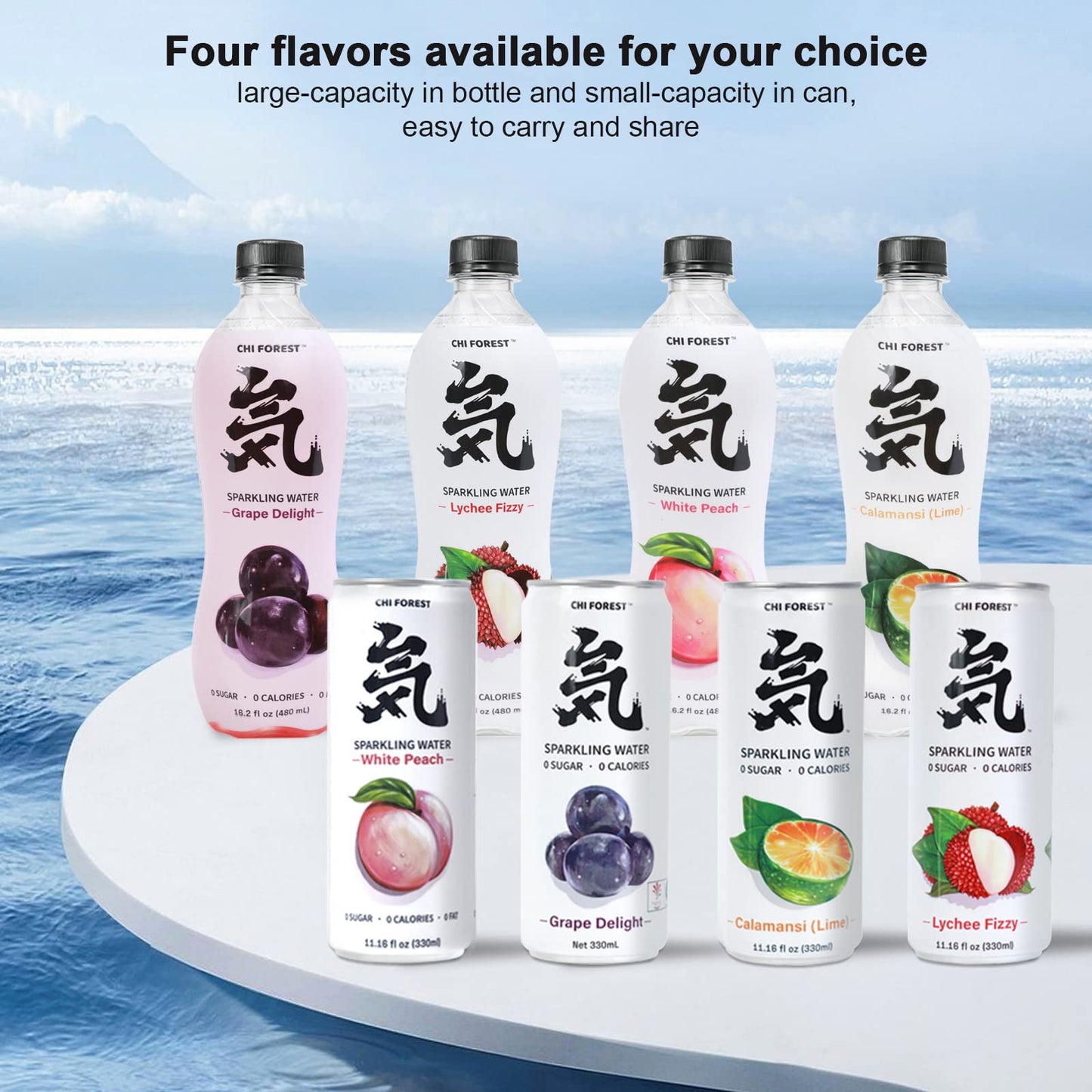 CHI FOREST White Peach Sparkling Water 24 Cans, Flavored SparklingWater, 0 Sugar and 0 Calorie BubblyWater, Refreshing Carbonated Water, Perfect for Party, Exercise or Work, 11.16 Fl oz, Pack of 24