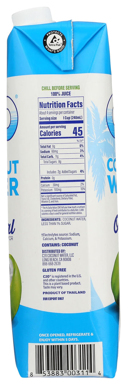 C2O Pure Coconut Water, 33.8 oz