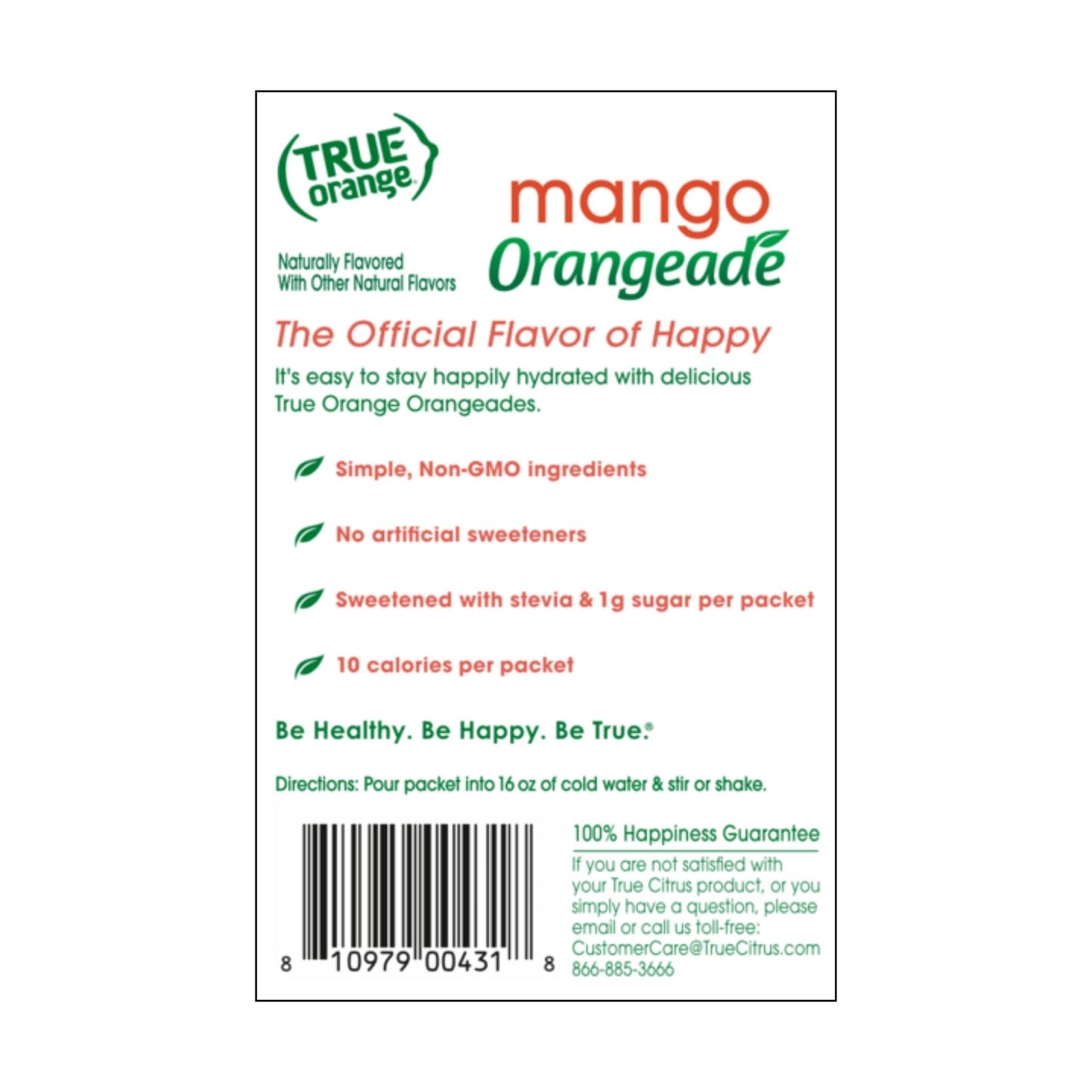 True Citrus Orange, Mango, 1.06 oz, (Pack of 10, 0.11 oz each)