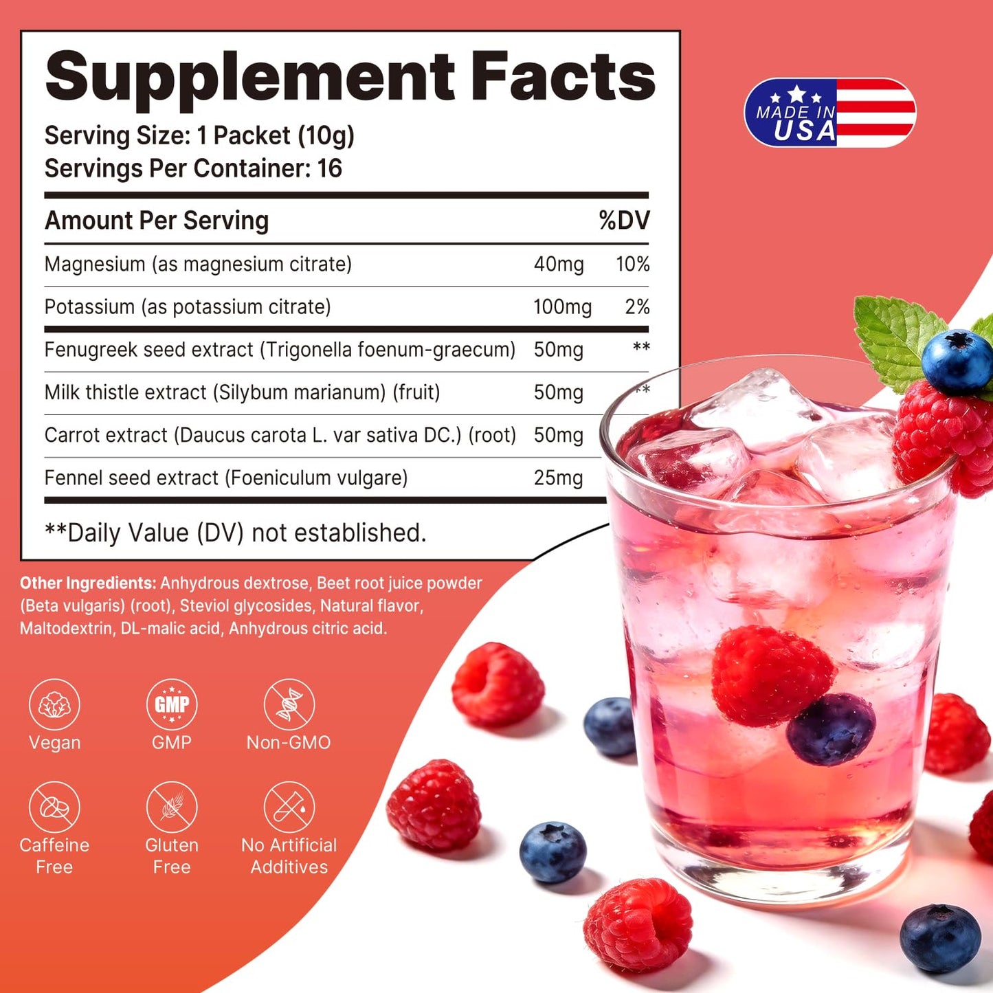 Lactation Drink Mix, Mixed Berry Flavor, 16 Count