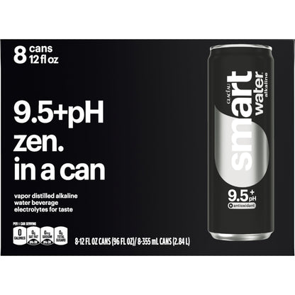 Smartwater Alkaline + Antioxidant Aluminum Can 12oz 8pk