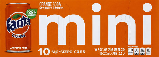 Fanta Orange Soda Can, 7.5 fl oz, 10 Pack