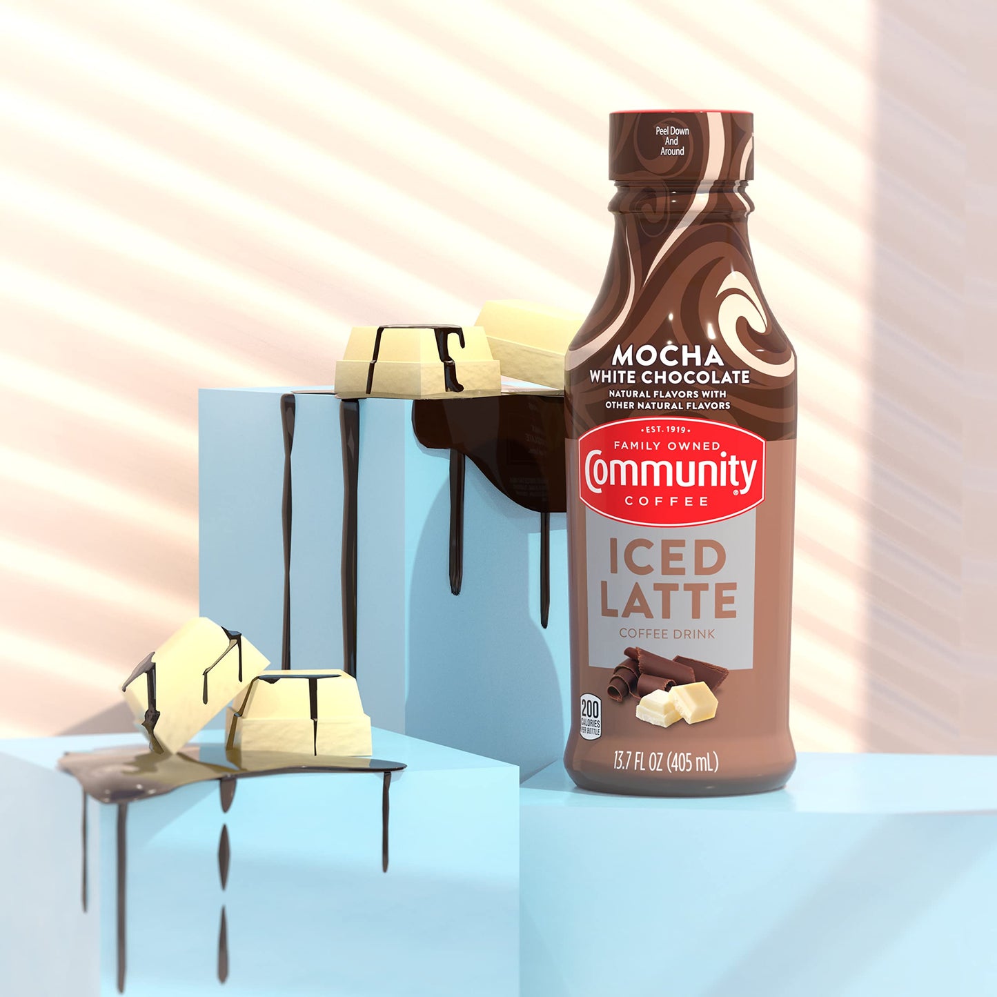 Community Coffee Mocha White Chocolate Iced Latte Ready To Drink 13.7 Ounce Bottle(Pack of 1)