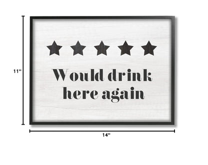 Five Star Review Would Drink Here Again Phrase