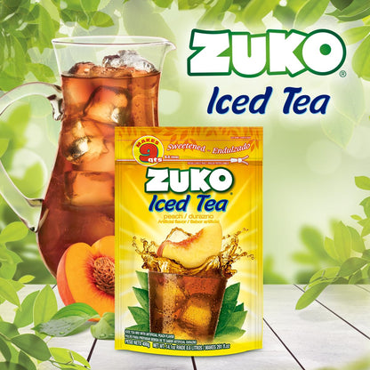 Zuko Peach Tea Powdered Drink Mix Family Pack, No Added Sugar Needed, 14.1 oz (Pack of 6)