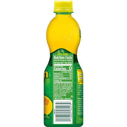 ReaLemon 100% Lemon Juice, 15 fl oz bottle (Pack of 12), Made with Lemon Juice from Concentrate, Gluten-Free, Sodium Free, Perfect Mixer to add to Cocktails and Marinades