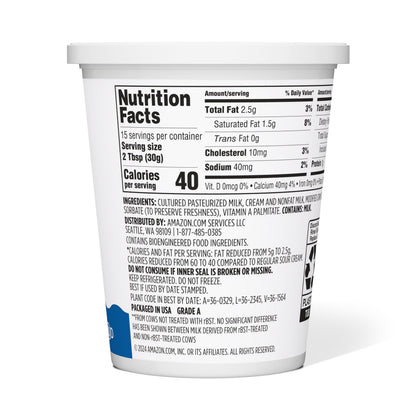 Amazon Grocery, Light Sour Cream, 16 Oz