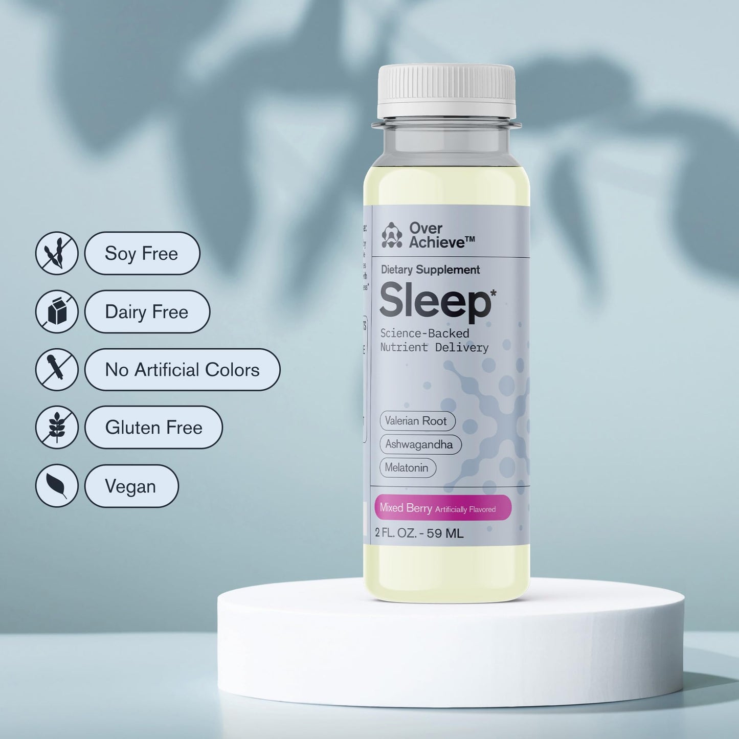 Sleep Drink with Advanced Nanoscience Technology - Contains Melatonin, Ashwagandha and Valerian Root - 3 Pack Liquid Sleeping Aid Help Fall Asleep Faster, Mix Berries 2oz