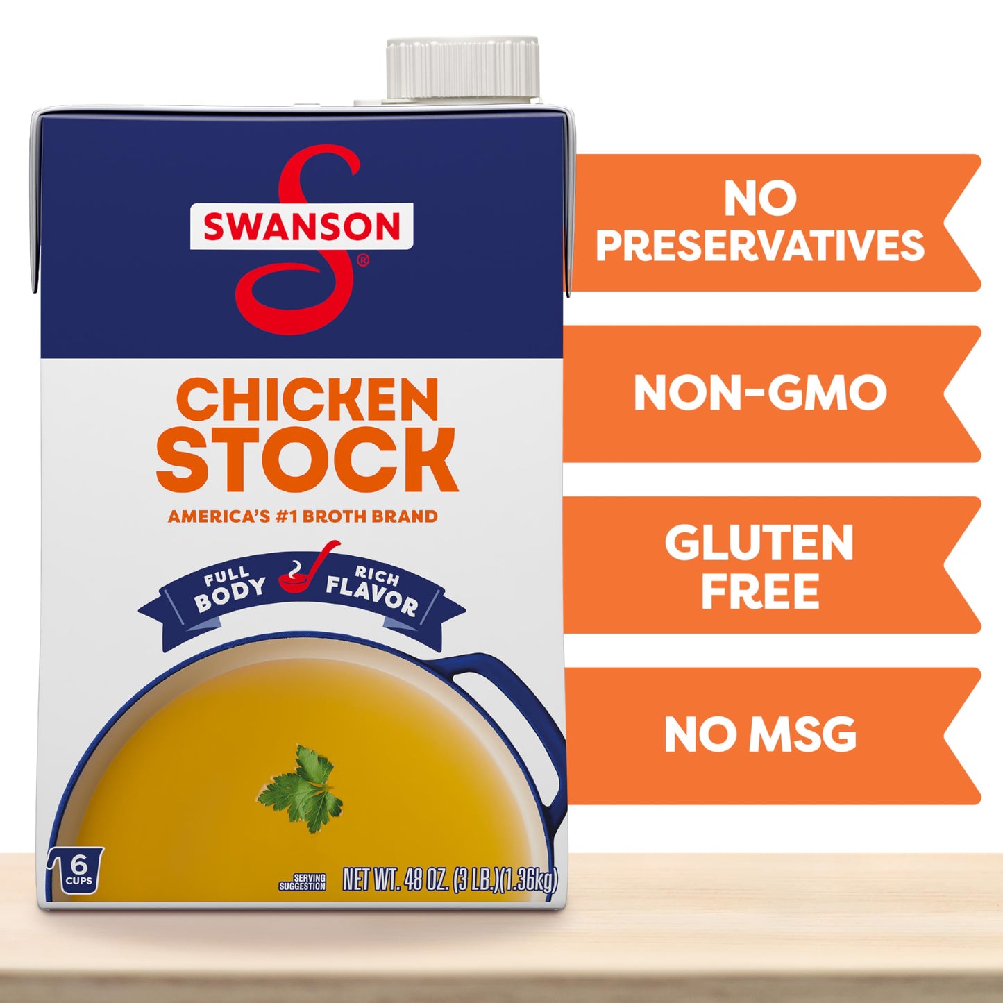 SWANSON S Chicken Stock, 48 oz Carton (8 Pack)