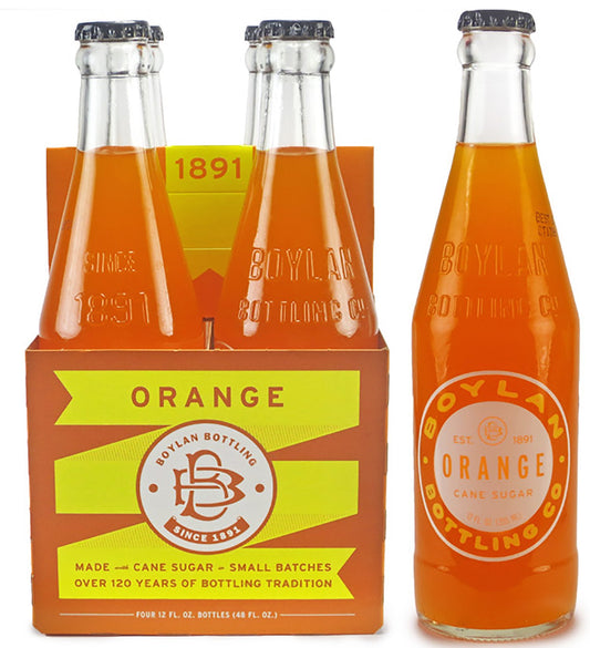 Boylan Soda, Orange, 12 fl oz (24 Glass Bottles)