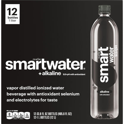 1 Liter Smartwater Alkaline With Antioxidant 12pk Corrugate