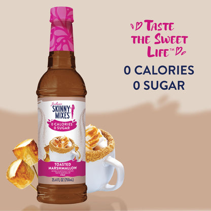 Jordan's Skinny Mixes Sugar Free Coffee Syrup, Toasted Marshmallow Coffee Flavoring Syrup, Zero Calorie Drink Mix, Lattes, Baking, Protein Shake or Cocktail, Dairy & Gluten Free, Kosher, 25.4 Fl Oz