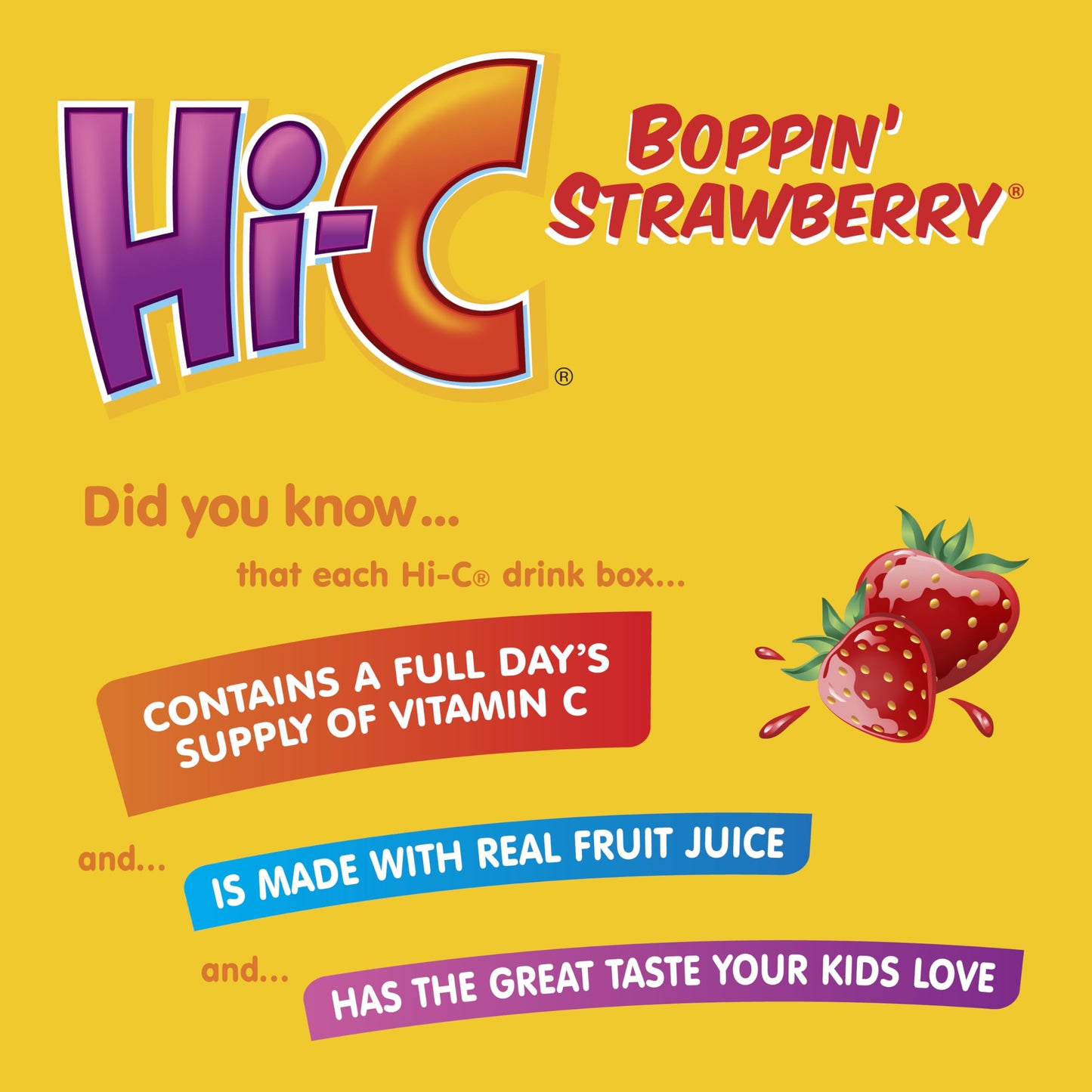 HI-C Boppin' Strawberry 6oz 8pk