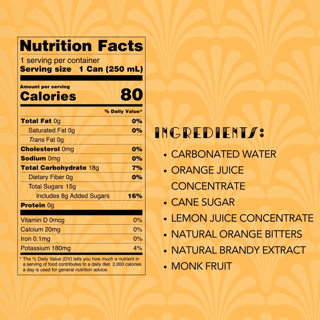 Blind Tiger Sidecar Mimosa 4-Pack | Orange, Lemon & Bitters Non-Alcoholic Sparkling Mocktail| Crafted with Natural Ingredients | Mixers, Cocktails, Mocktails | 8.4 fl oz Cans