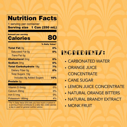 Blind Tiger Sidecar Mimosa 4-Pack | Orange, Lemon & Bitters Non-Alcoholic Sparkling Mocktail| Crafted with Natural Ingredients | Mixers, Cocktails, Mocktails | 8.4 fl oz Cans