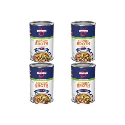 Swanson 33% Less Sodium Chicken Broth, 14.5 oz Can (Pack of 4)