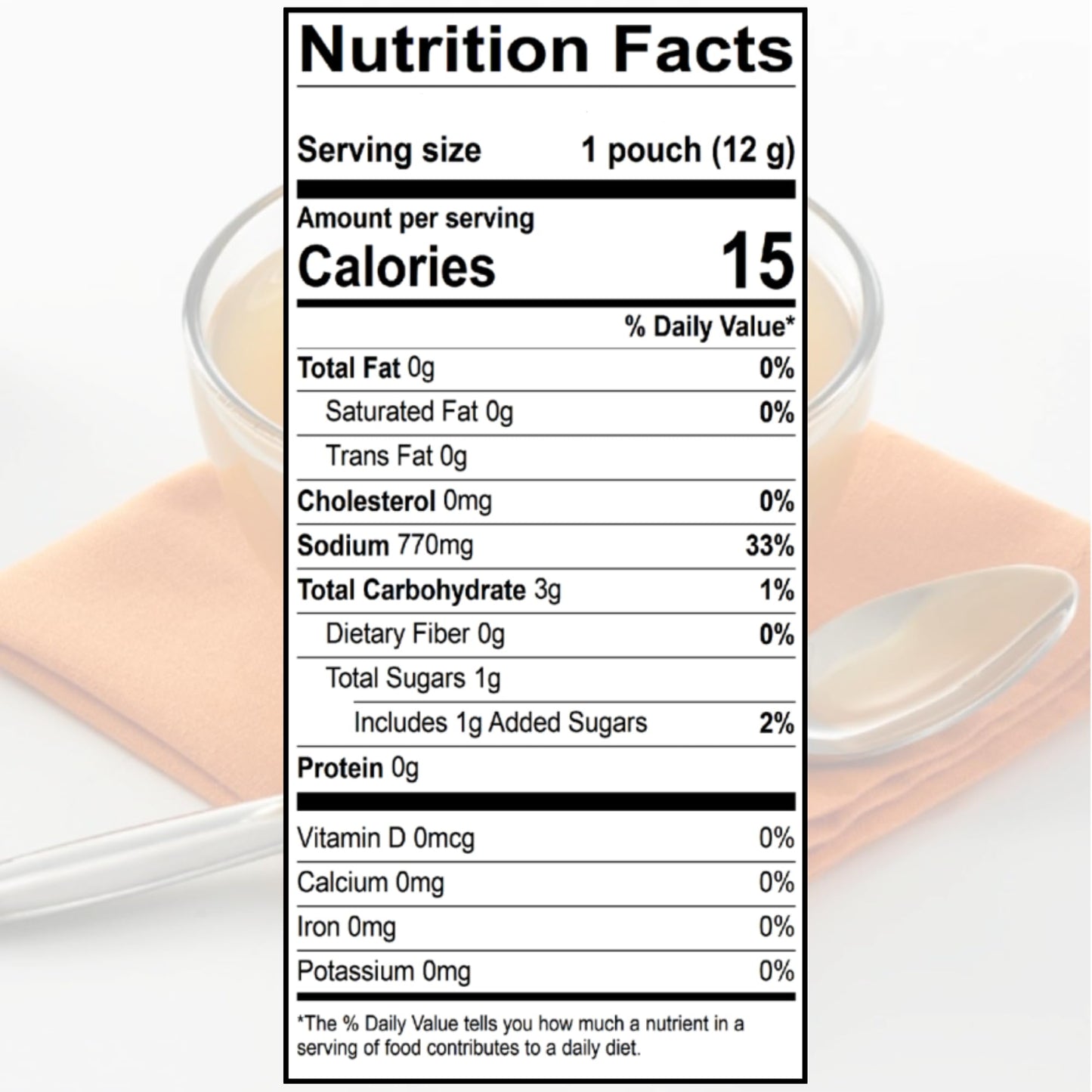 SAVORY CHOICE Seafood Broth Concentrate, 15 Packets (12g) - Gluten-Free, Diary-Free Broth Concentrate