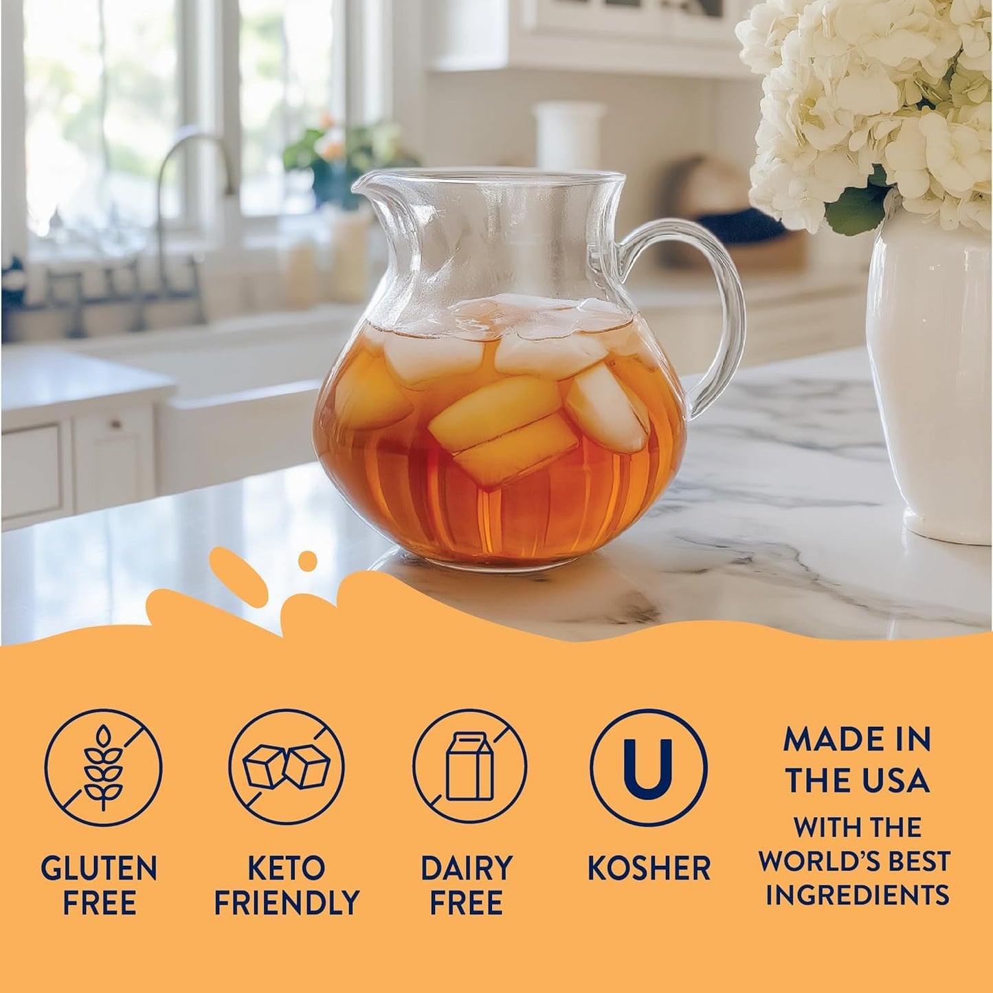 Jordan's Skinny Mixes Sugar Free Syrup, Sweet Tea Flavor, Fruit Flavored Water Enhancer, Drink Mix for Iced Tea, Lemonade, Drinks, Low Calorie Water Flavoring, Dairy & Gluten Free, Kosher, 25.4 Fl Oz, 2 Pack