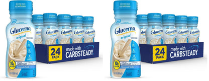 Glucerna Original Diabetes Care Shake, Homemade Vanilla, Diabetic Meal Replacement to Support Blood Sugar Management, 10g Protein, 180 Calories, Ready to Drink, 8-fl-oz Bottle,(Pack of 48)