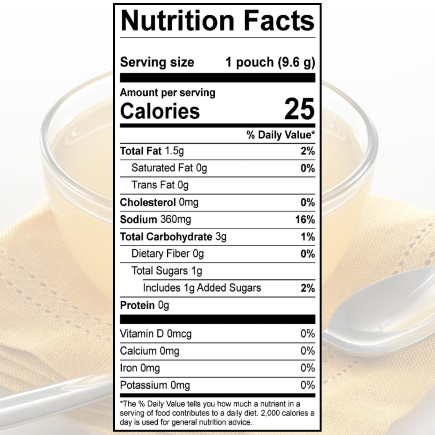 SAVORY CHOICE Reduced Sodium Chicken Broth Concentrate, 15 Packets (9.6g) - Gluten-Free, Diary-Free Broth Concentrate