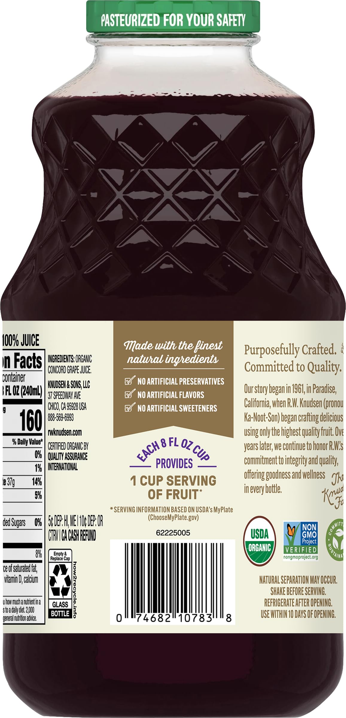 R.W. Knudsen Organic Just Concord Grape Juice, 32 fz