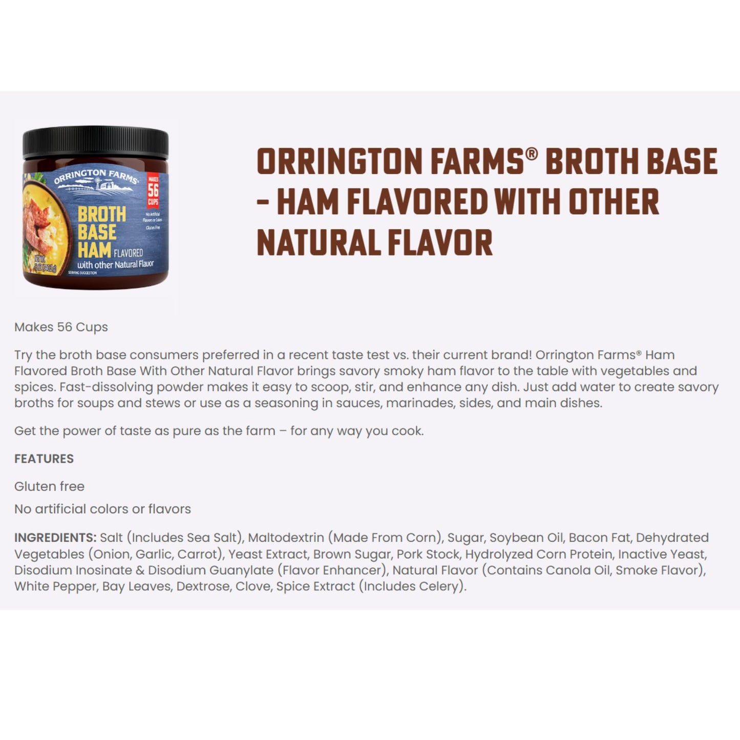 Orrington Farms Ham Flavored Granular Base 12 oz (Pack of 3)