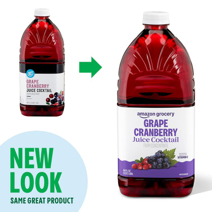 Amazon Grocery, Grape Cranberry Juice Cocktail, 64 Fl Oz