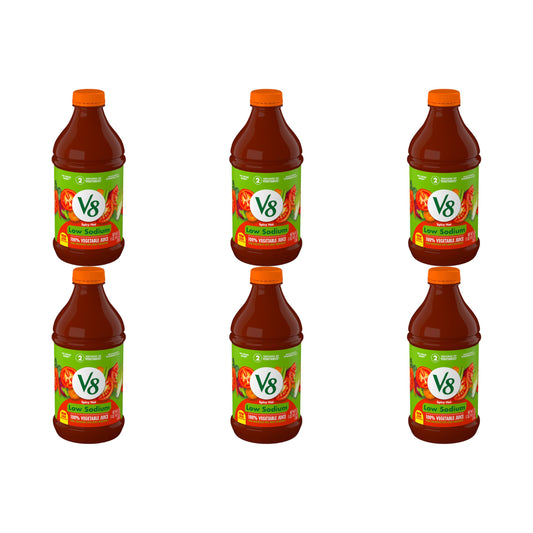 V8 Low Sodium Spicy Hot 100% Vegetable Juice, 46 fl oz Bottle (Pack of 6)