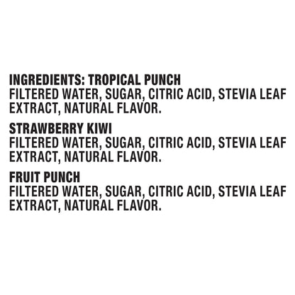 Capri Sun Roarin' Waters Flavored with Other Natural Flavor Water Beverage, 30 Pouches, for School Lunches and On-the-Go Hydration, Fruit Punch, Strawberry Kiwi and Tropical Punch, 6 fl oz