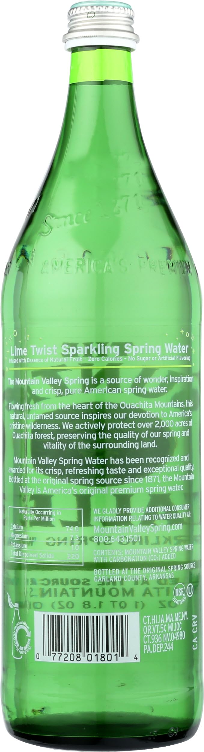 MOUNTAIN VALLEY WATER Sparkling Water Lime, 33.8 FZ