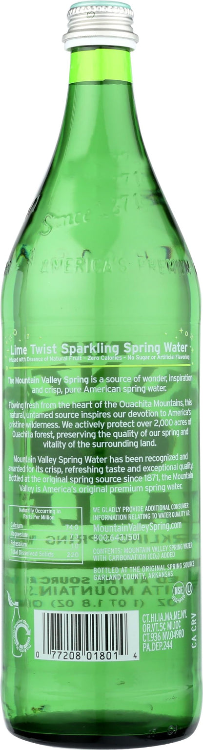MOUNTAIN VALLEY WATER Sparkling Water Lime, 33.8 FZ